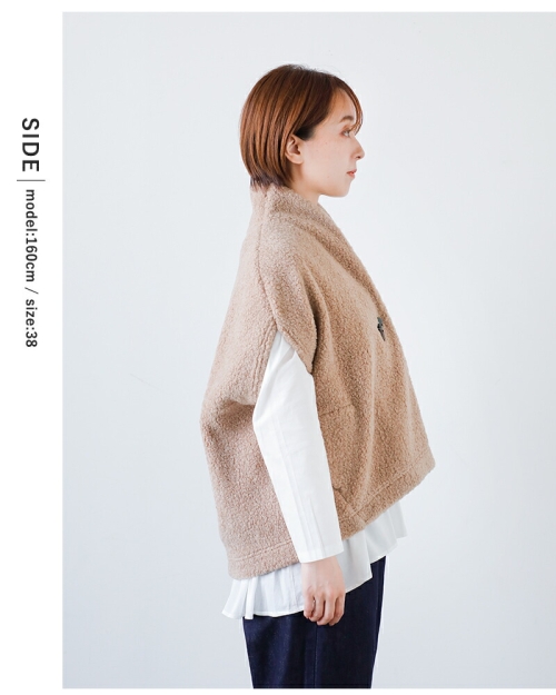 スーヒライ シープボアパイルラップジレ ベスト ウール混 38 ベージュ 楽天市場】SI-HIRAI スーヒライ シープ ボア パイル ラップ ジレ