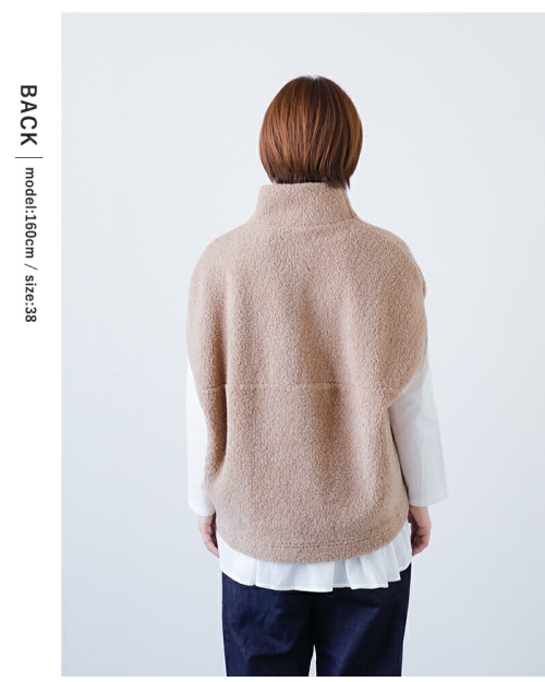 SI-HIRAI スーヒライ シープ ボア パイル ラップ ジレ chaw25-4812-kr