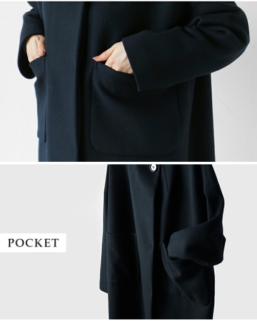 SI-HIRAI スーヒライ スペシャルメルトン ラウンドネック コート