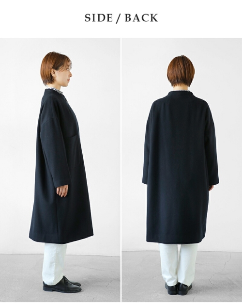 SI-HIRAI スーヒライ スペシャルメルトン ラウンドネック コート