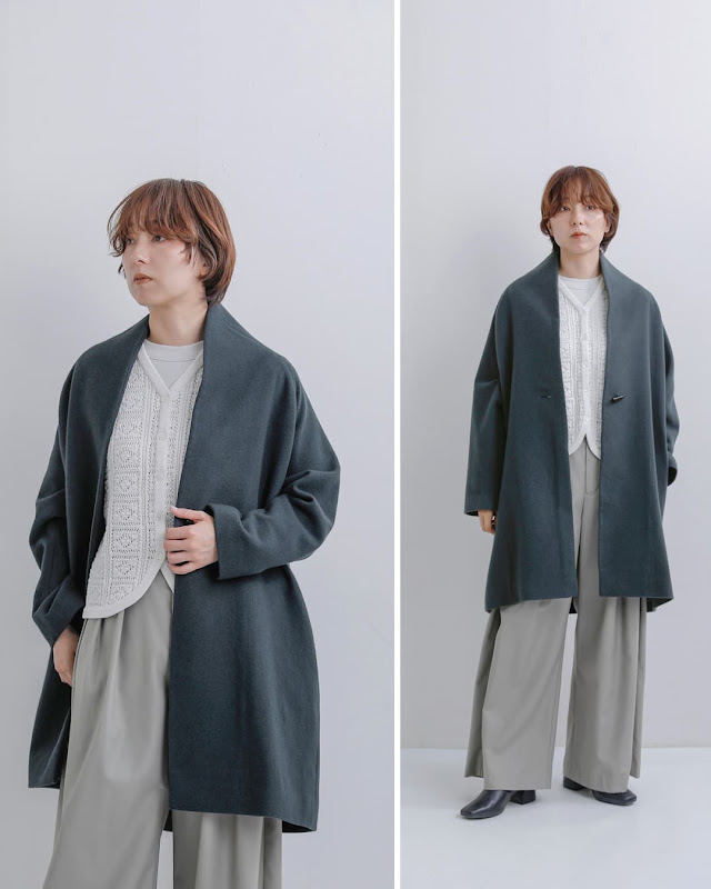 SI-HIRAI スーヒライ スペシャルメルトン ノーカラーコート SHORT NO