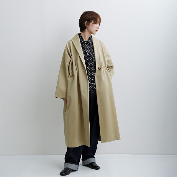 SI-HIRAI コットン ウエストギャザー ローブコート