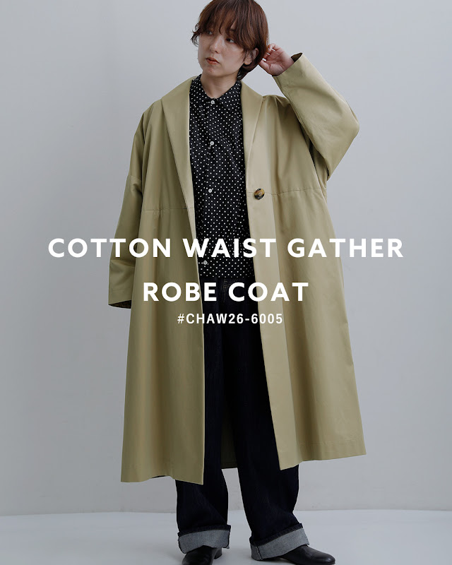 SI-HIRAI スーヒライ コットン ウエストギャザー ローブコート chaw26