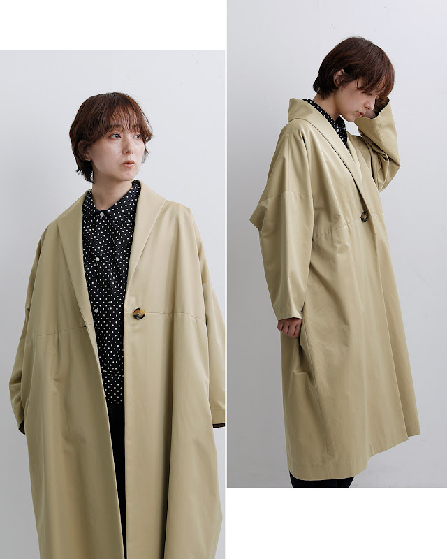 SI-HIRAI スーヒライ コットン ウエストギャザー ローブコート chaw26