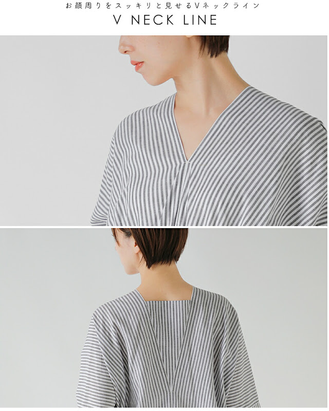 SI-HIRAI スーヒライ リネン / ヘンプ Vネック レクタングル ドレス