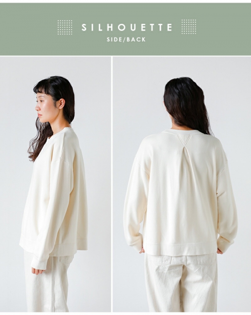 CLOLI クロリ コットン クルーネック タック スウェット シャツ