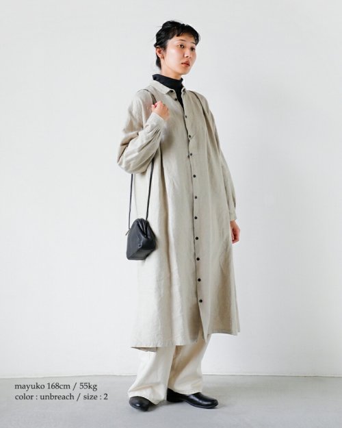 クロリ CLOLI リネン タック シャツ ワンピース CLOLI クロリ リネン タック シャツ ドレス “LINEN TUCK SHIRT DRESS