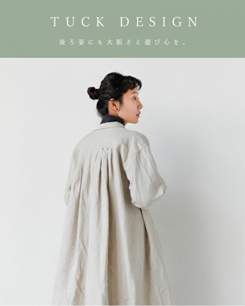 クロリ CLOLI リネン タック シャツ ワンピース CLOLI クロリ リネン タック シャツ ドレス “LINEN TUCK SHIRT DRESS
