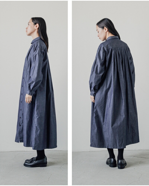 CLOLI クロリ コットンタックシャツドレス “COTTON TUCK SHIRT DRESS