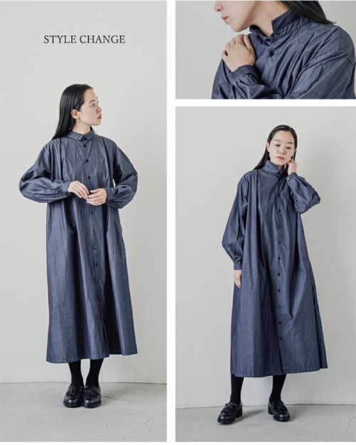 CLOLI クロリ コットンタックシャツドレス “COTTON TUCK SHIRT DRESS