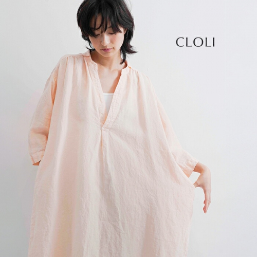 CLOLI クロリ リネン スリット ドレス “LINEN SLIT DRESS” cl-dr031-mt