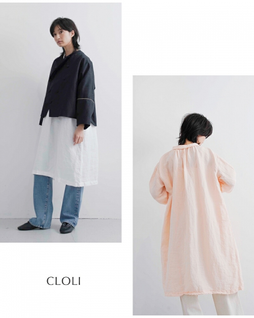 CLOLI クロリ リネン スリット ドレス “LINEN SLIT DRESS” cl-dr031-mt