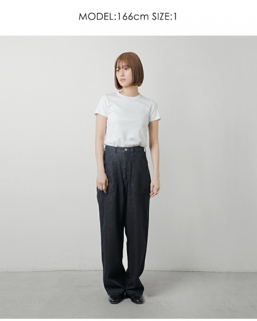 CLOLI クロリ コットン リネン デニム ワーク トラウザー パンツ