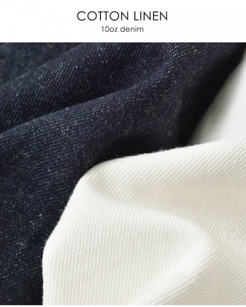CLOLI クロリ コットン リネン デニム ワーク トラウザー パンツ