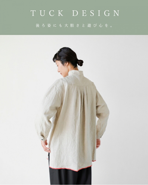 CLOLI クロリ リネン グランパ シャツ “LINEN GRANDPA SHIRT” cl-s0011