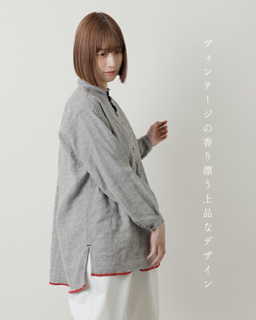 CLOLI クロリ リネン グランパ シャツ “LINEN GRANDPA SHIRT” cl-sh012