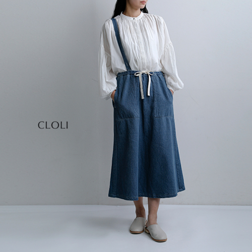 CLOLI クロリ デニム サスペンダー スカート DENIM SUSPENDERS SKIRT