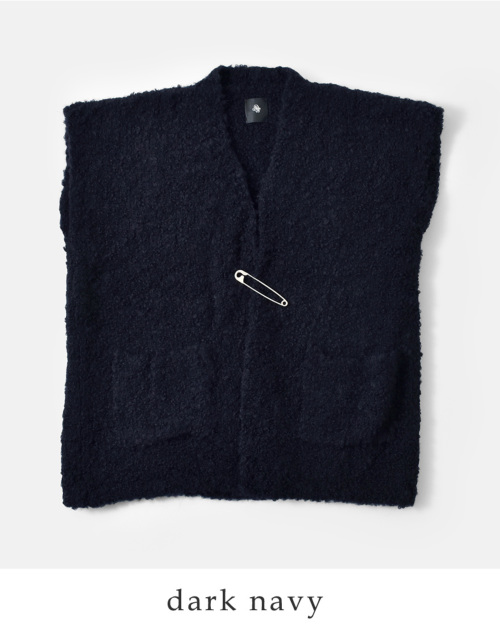 maison de soil(メゾン ド ソイル)3GG ブークレ Vネック ピン付き ベスト “3GG BOUCLE V-NECK VEST  WITH PIN” cnmds2251a | iroma..aranciato