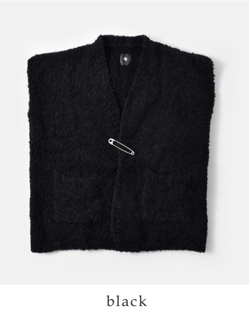 maison de soil(メゾン ド ソイル)3GG ブークレ Vネック ピン付き ベスト “3GG BOUCLE V-NECK VEST  WITH PIN” cnmds2251a | iroma..aranciato