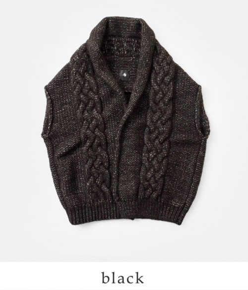 maison de soil メゾン ド ソイル 3GG アラン ピン付き ニット ベスト “3GG ARAN VEST WITH PIN”  cnmds2351 | iroma..aranciato