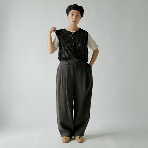 maison de soil メゾン ド ソイル リネン オープンワーク ニットベスト
