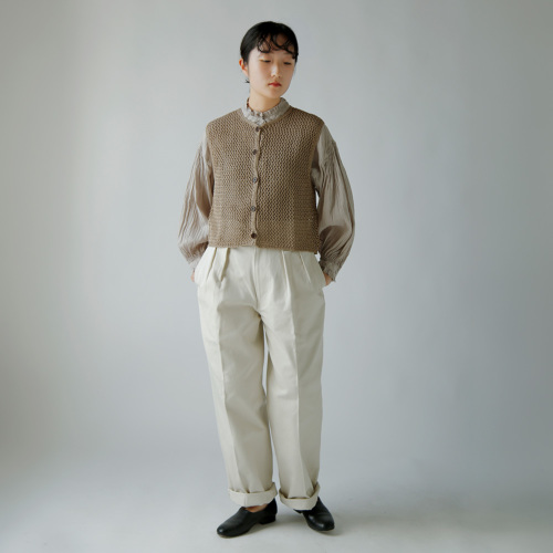 maison de soil メゾン ド ソイル リネン オープンワーク ニットベスト