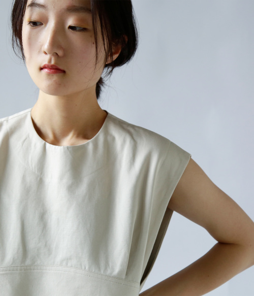 ebure 【美品】 / エブール | 2022SS リネン ノースリブラッフル