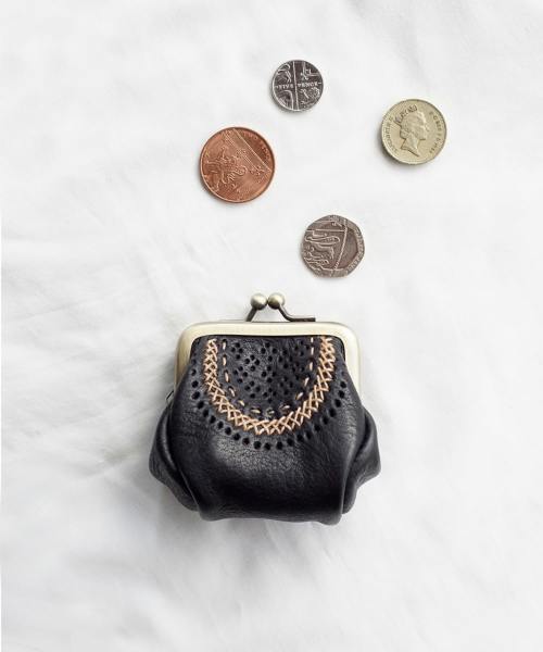 Yammart(ヤマート)カウレザーステッチがま口コインケース coin