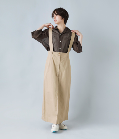 curensolovyリネンサスペンダースカート curensolovyリネン