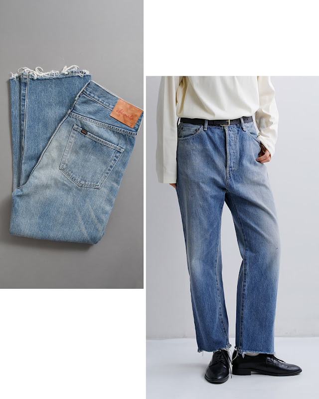chimala チマラ セルビッチ デニム ワイド テーパード カット パンツ