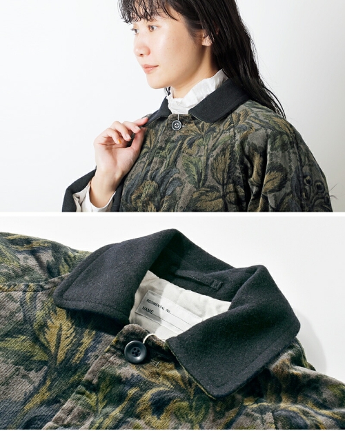 chimala チマラ フローラル リブレス コード バーン コート cs40-jt02