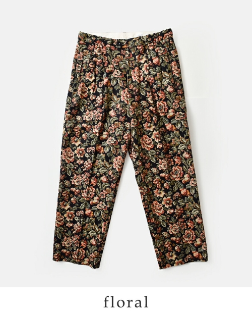 chimala チマラ フローラル ヘリンボーン トラウザー パンツ cs40