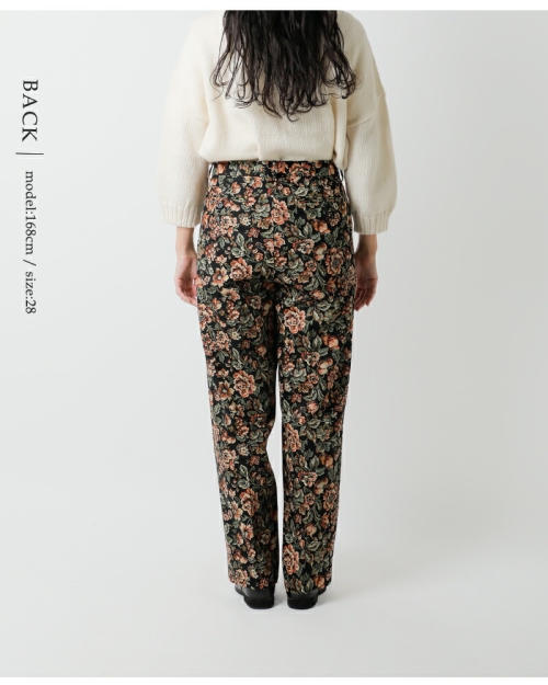 chimala チマラ フローラル ヘリンボーン トラウザー パンツ cs40