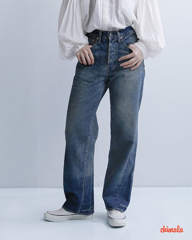 chimala チマラ セルビッチデニム ショートストレートカットパンツ
