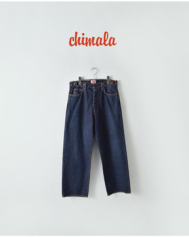 chimala チマラ アモスケイグデニム ウエストアジャスタブル パンツ