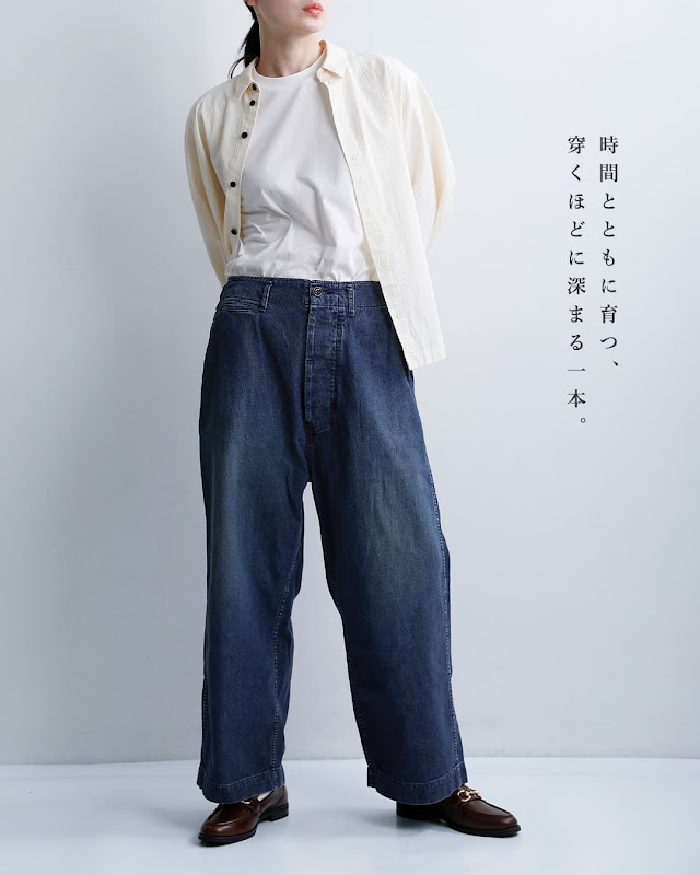 chimala チマラ USネイビーデニム ショートトラウザーパンツ cs41-mp15