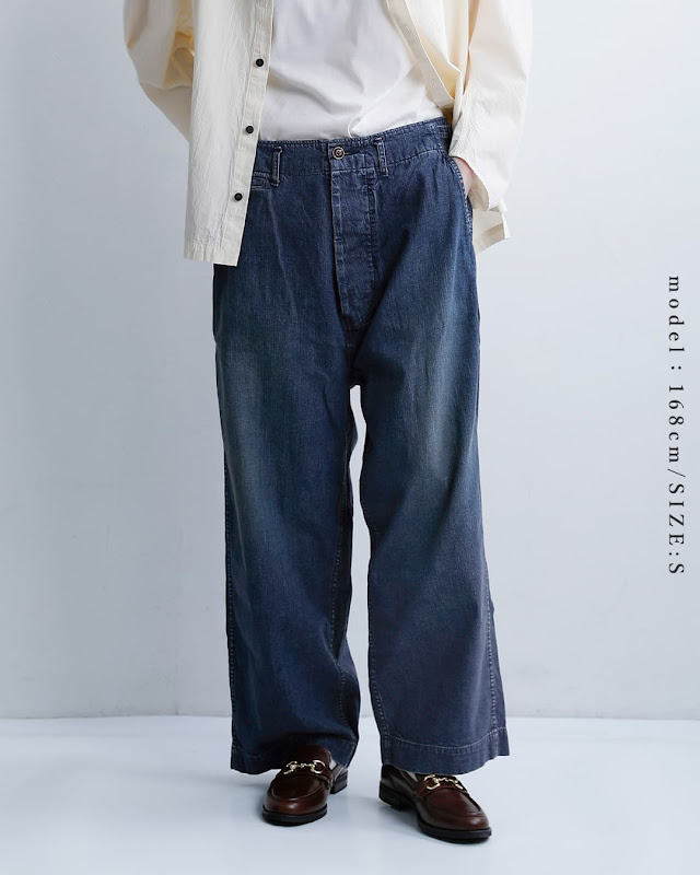 chimala チマラ USネイビーデニム ショートトラウザーパンツ cs41-mp15