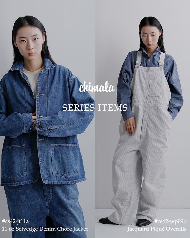 chimala チマラ 8.5oz ワイドデニム オーバーオール cs42-wp09a 2026aw