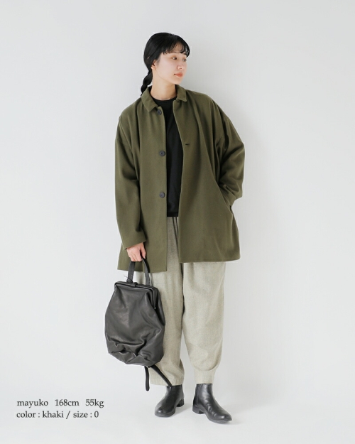 Dulcamara ドゥルカマラ  ウール メルトン ビッグ ハーフ コート d225-c548 レディース 2025aw新作 クーポン対象 30%OFF】 Dulcamara ドゥルカマラ ウール メルトン ビッグ ハーフ