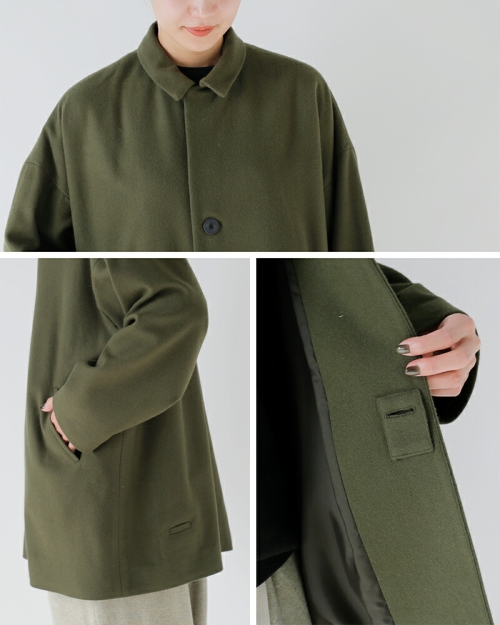 Dulcamara ドゥルカマラ ウール メルトン ビッグ ハーフ コート d225