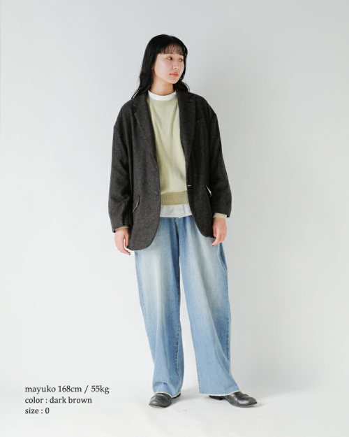 Dulcamara ドゥルカマラ 縮絨ウール 2way カラー ジャケット d225-j332