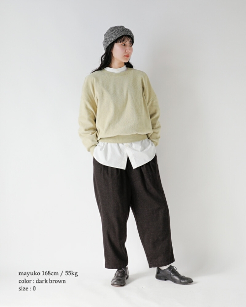 Dulcamara ドゥルカマラ 縮絨ウール タックワイド パンツ d225-p303