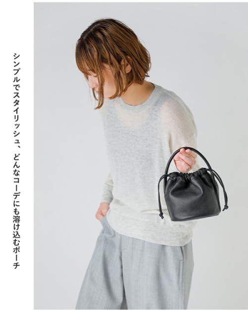 Aeta アエタ DA109 HANDLE POUCH MINI ディアレザー ハンドル