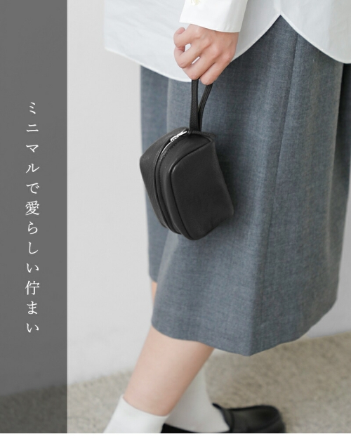 Aeta アエタ DA116 ディアレザー スクエア ポーチ “DEER” da116-nk