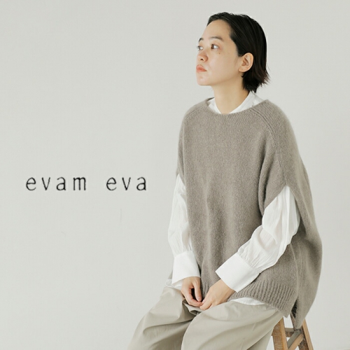 evam eva エヴァムエヴァ モヘア リリーポンチョ e233k080-ma | iroma ...