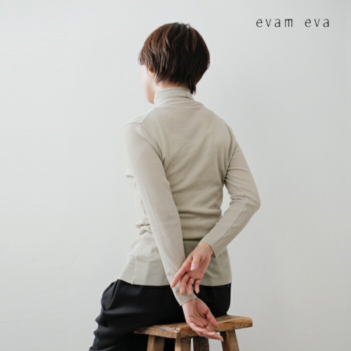 evam eva エヴァムエヴァ コットン タートルネック プルオーバー 