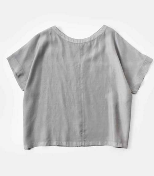 evam eva エヴァムエヴァ キュプラ シルク ハーフスリーブ プル