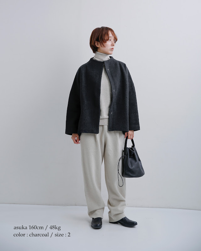 evam eva エヴァムエヴァ プレス ウール ショート コート e263k091