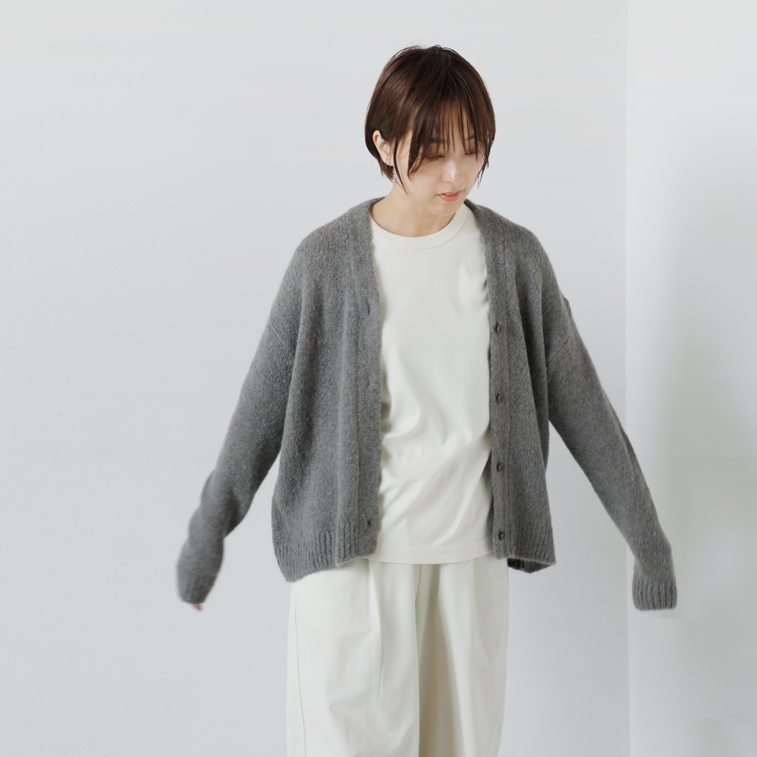 2024年 evam eva アルパカリリーニットカーディガン定価30,800円 evam eva エヴァムエヴァ アルパカ リリー ニット カーディガン