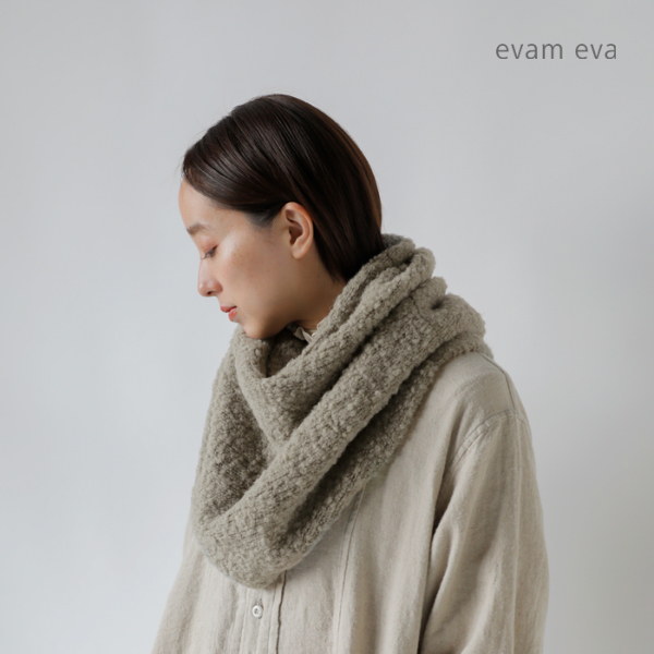 evam eva エヴァムエヴァ アルパカ ウール スヌード e253g182 2025aw